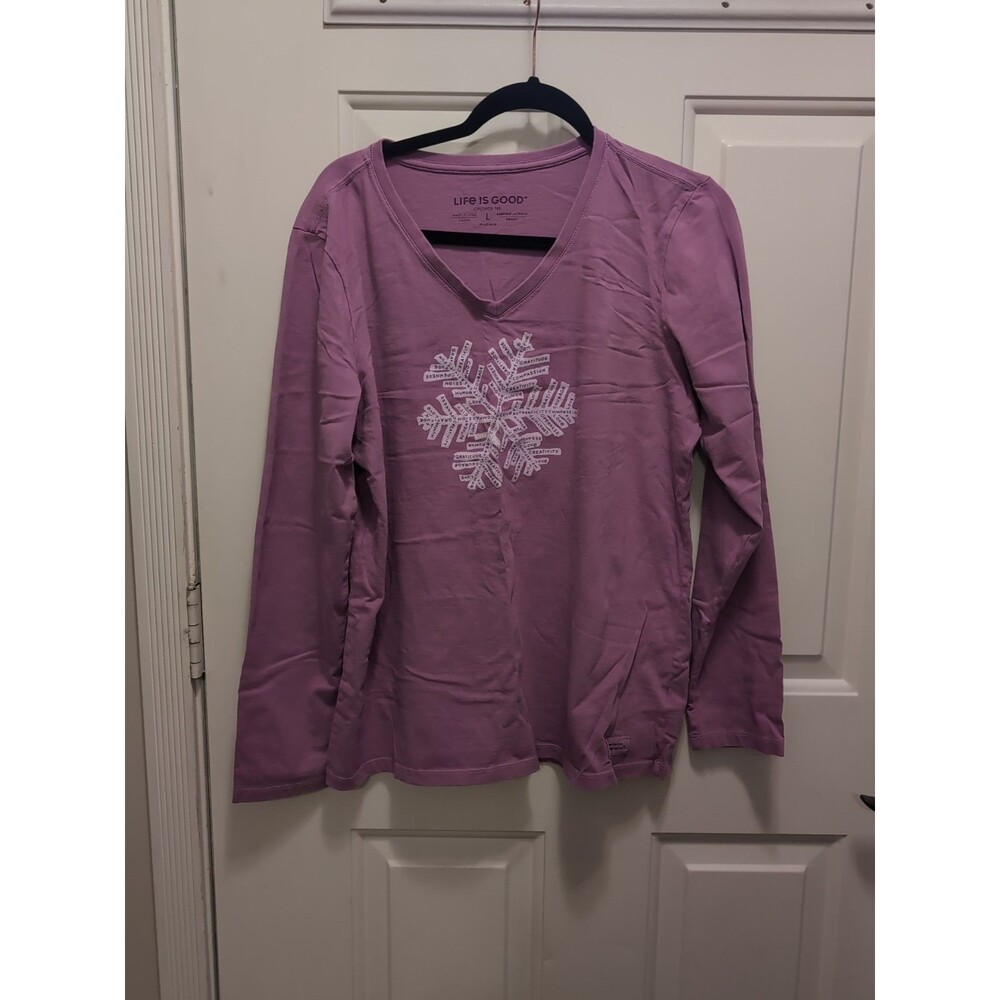 Life Is Good Women's L Lilac Tee Shirt